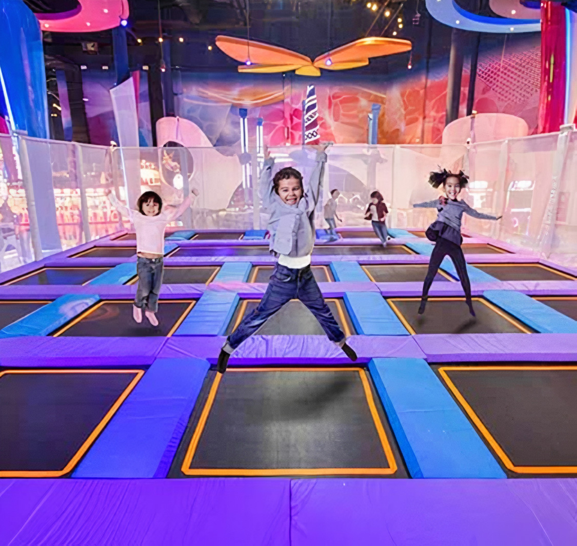 Children jumping at a Fabyland trampoline area (Fabyland brand photo, representative — not confirmed to be this specific branch)