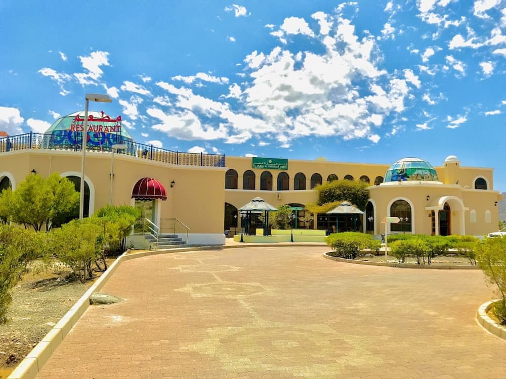 The domed exterior of Jabal Akhdar Hotel on the Saiq Plateau