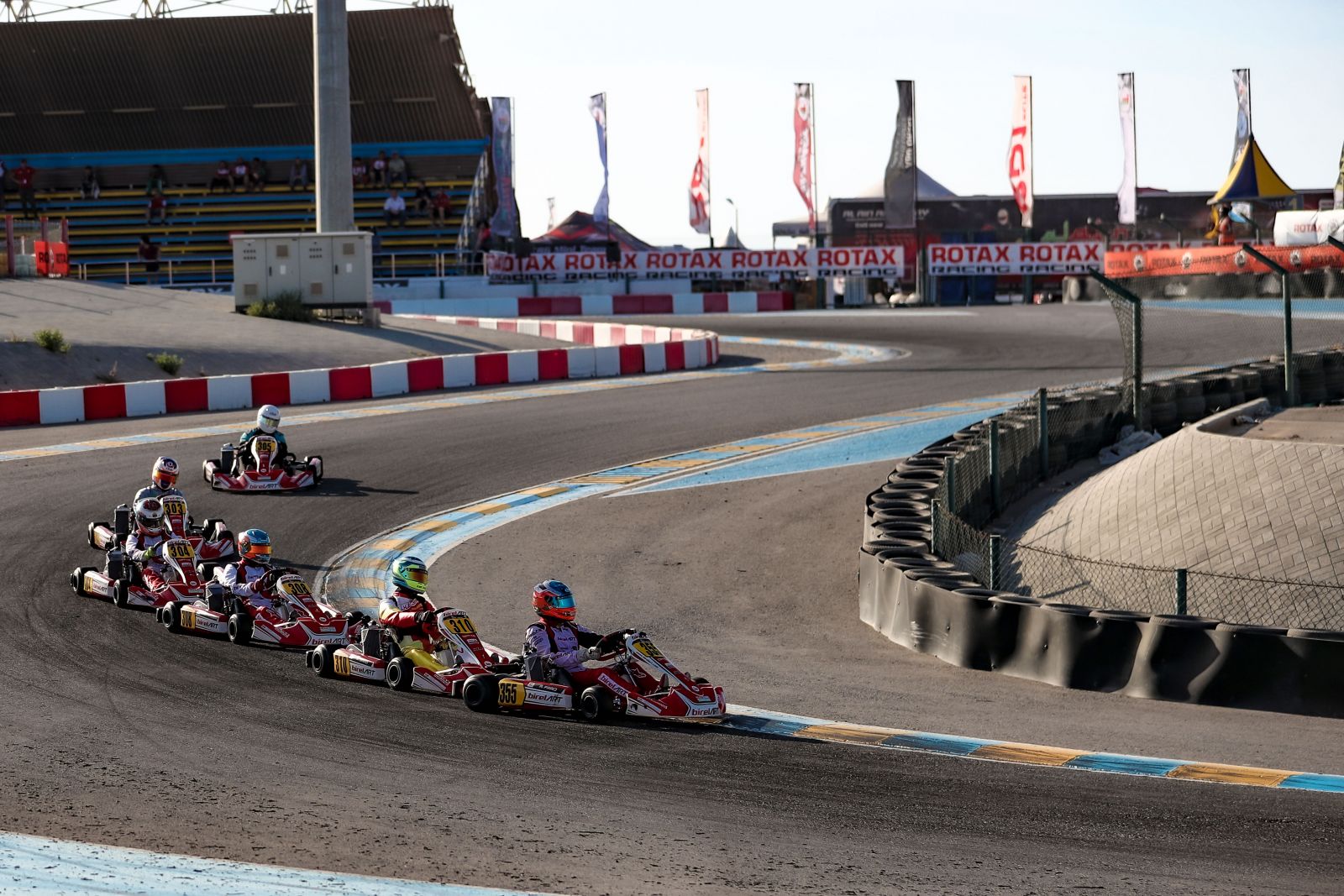 Go-karts racing at the Oman Automobile Association circuit