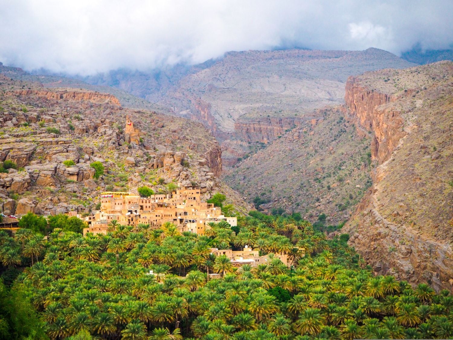 Stone lanes and mud-brick buildings in Misfat Al Abriyeen