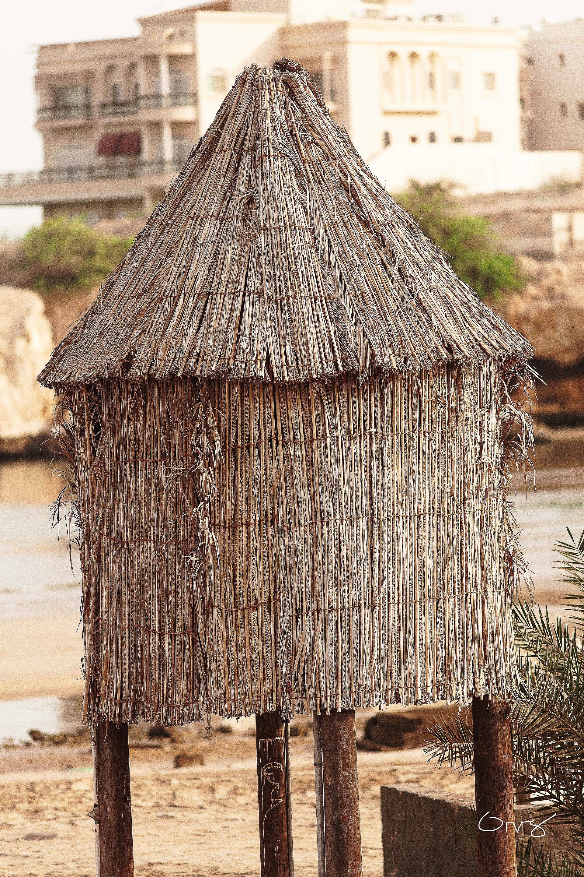 Sandy shoreline at Shatti Al Qurum beach, Muscat